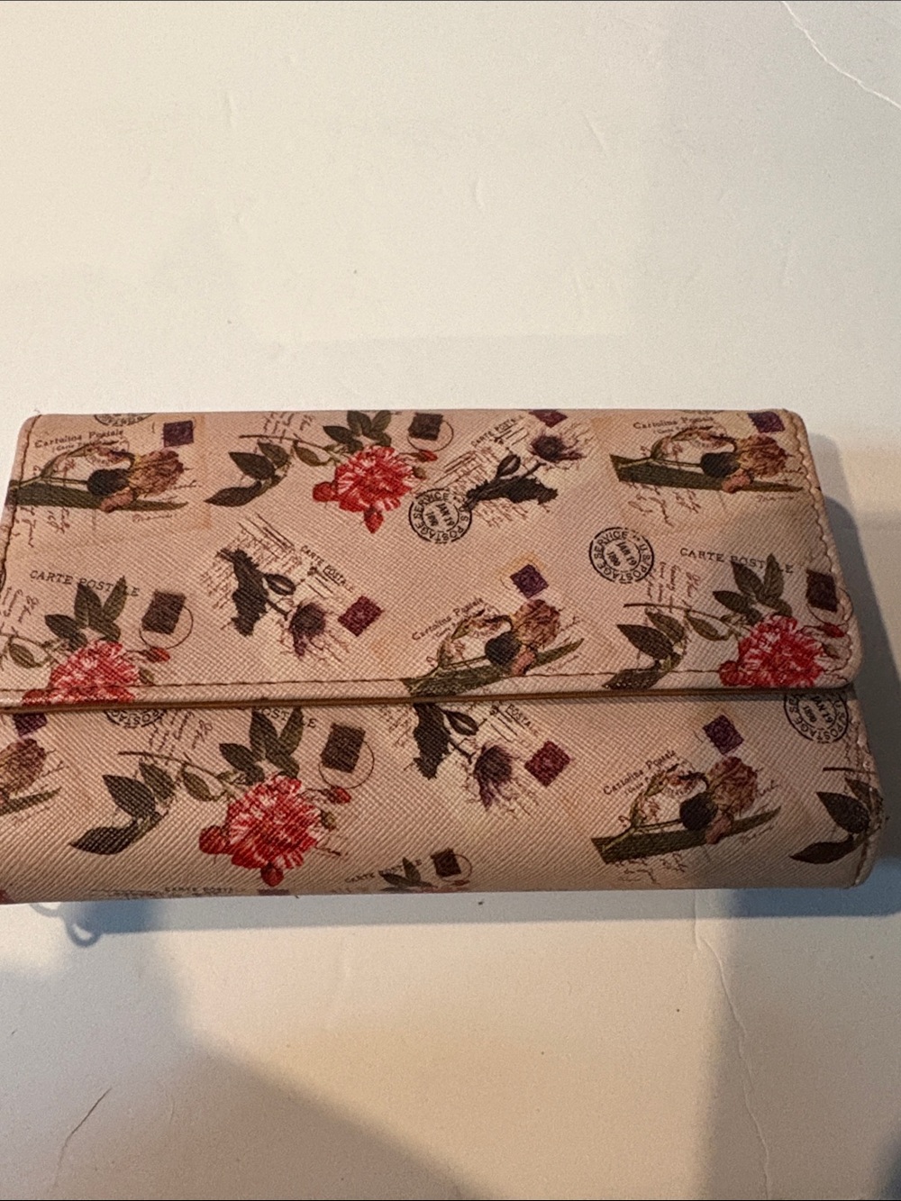 Sofia Kashi Paris Postcard Floral Organizer Wallet French Girl Cottagecore